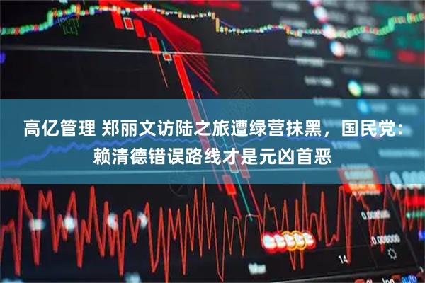 高亿管理 郑丽文访陆之旅遭绿营抹黑，国民党：赖清德错误路线才是元凶首恶